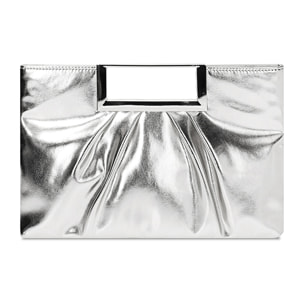 Pochette donna argento in laminato