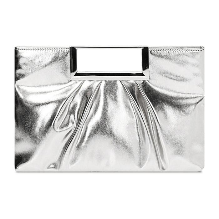 Pochette donna argento in laminato