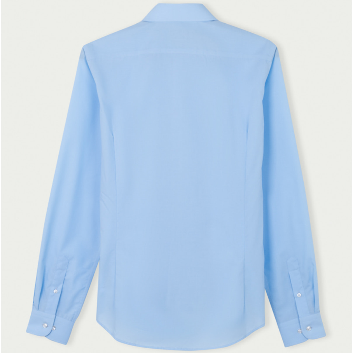 Camicia Uomo 1 Bottone Italiano Slim popeline fisso Celeste