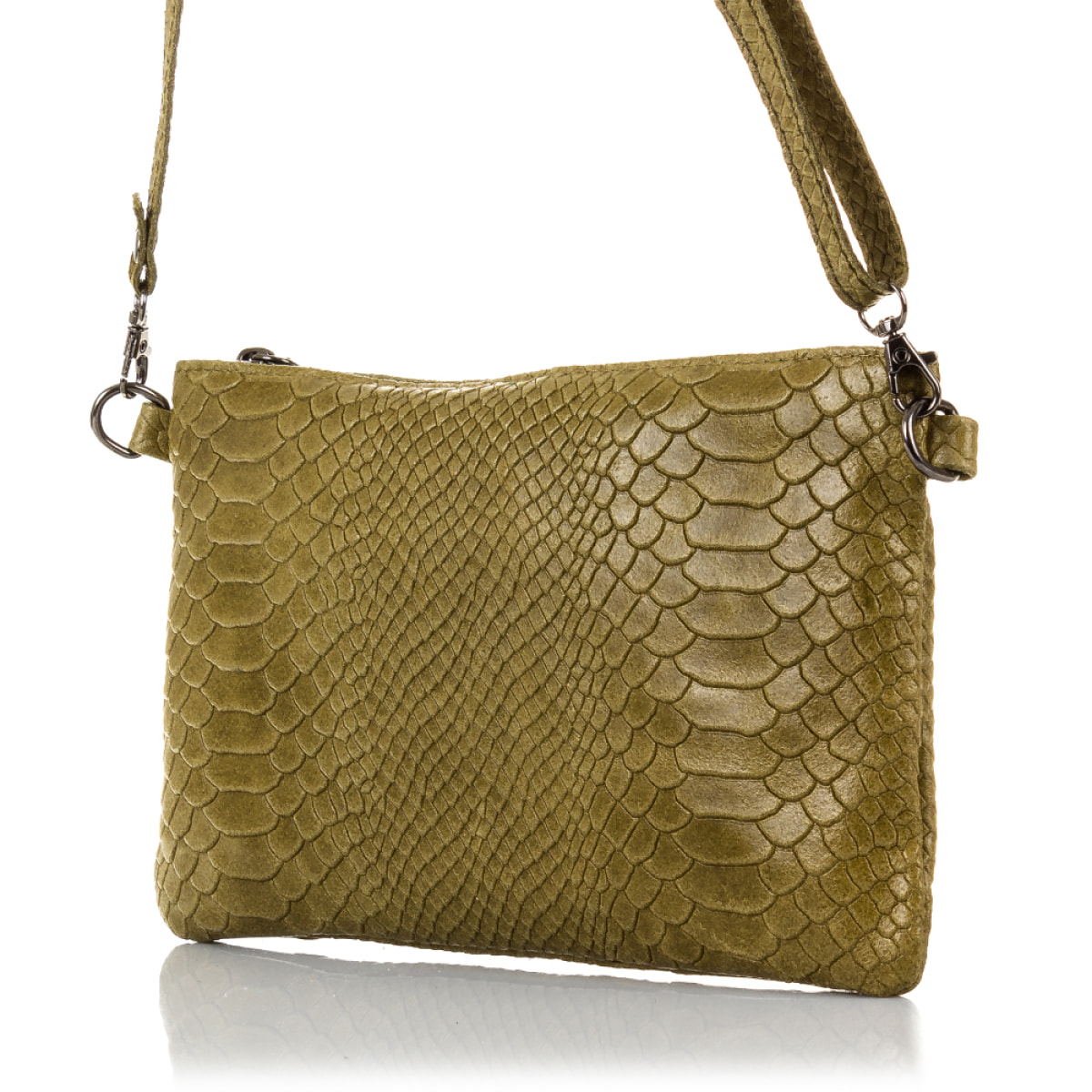 Deanna Bolso de mano Mujer.Piel auténtica Gamuza Grabado Serpiente