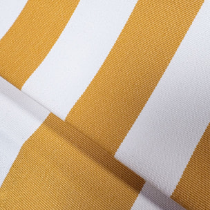 Fauteuil et pouf d'extérieur compressé en tissu à rayures jaunes FLAVIO