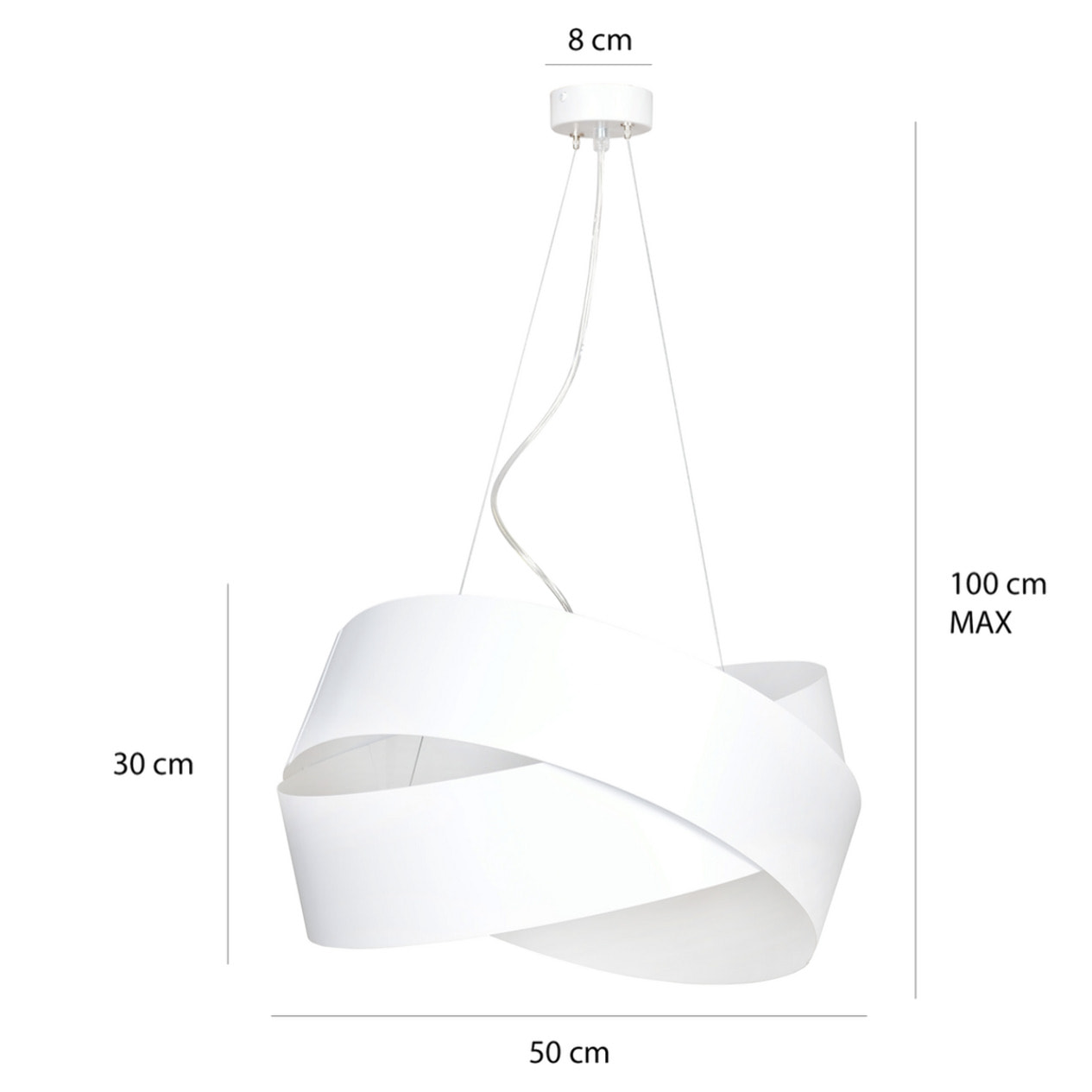 Lampada a sospensione Vieno in acciaio bianco opaco