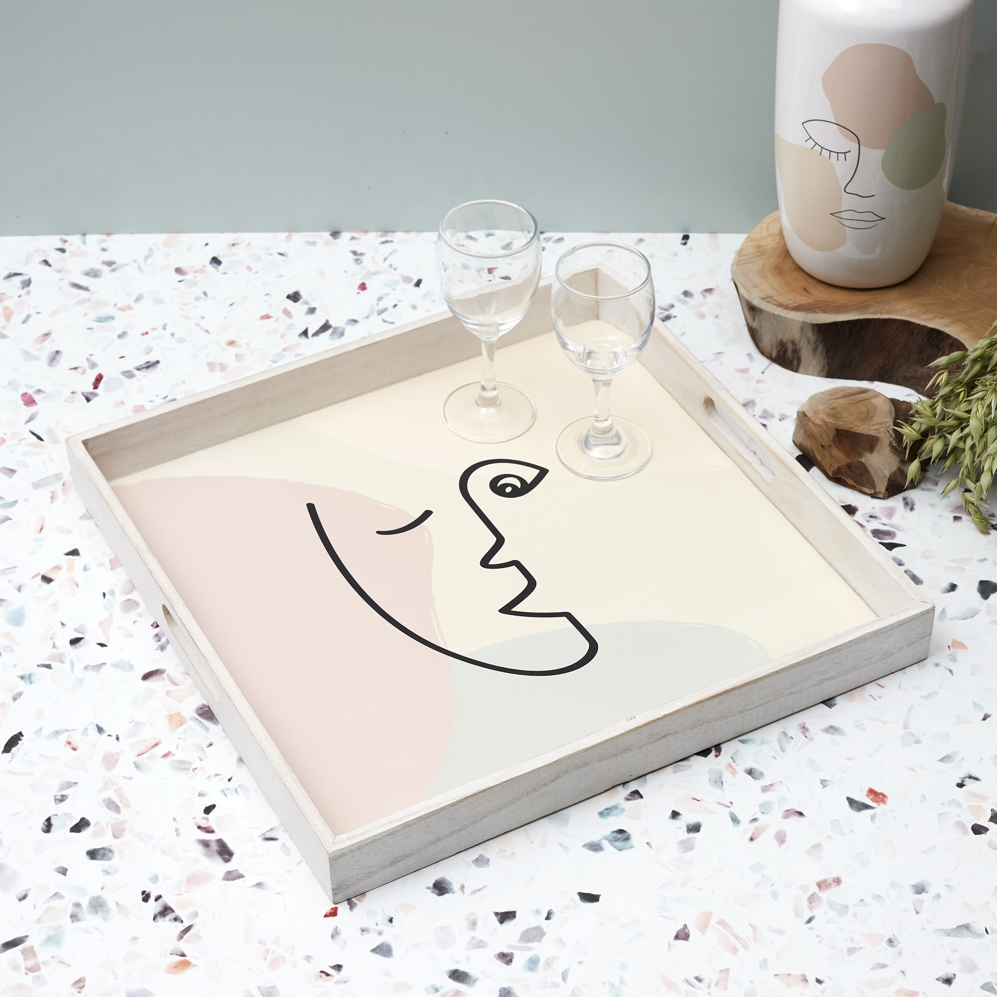 Plateau Bois Arty 40x40cm