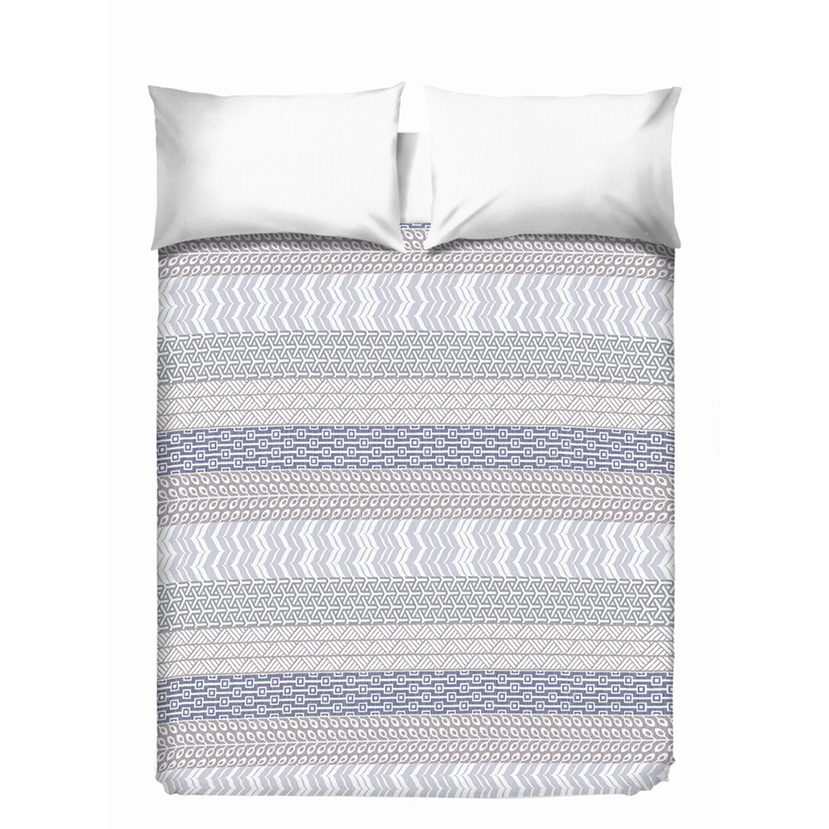 Copriletto di cotone azteco grigio