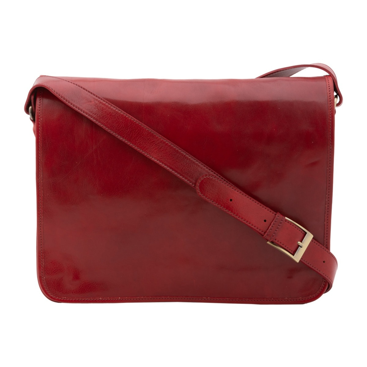Borsa a tracolla uomo in vera pelle - Modello False - Made in Italy - 30.0 x 38.0 x 12.0 cm
