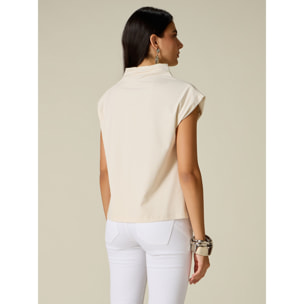 Oltre - T-shirt con castoni - Bianco