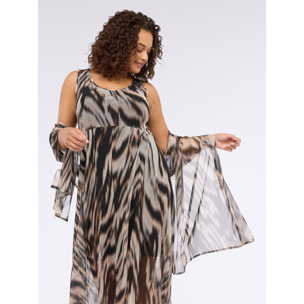 Fiorella Rubino - Foulard stampa zebrata - Marrone