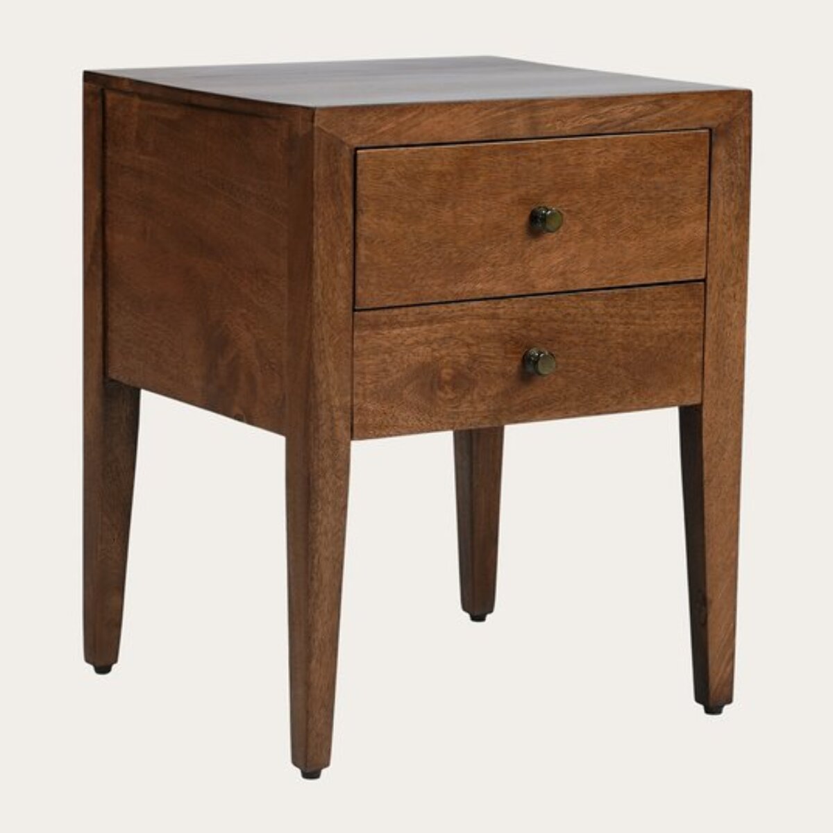 Table de chevet Pikasso -bois massif de mangue-couleur noyer 40 x 50 x 38 cm