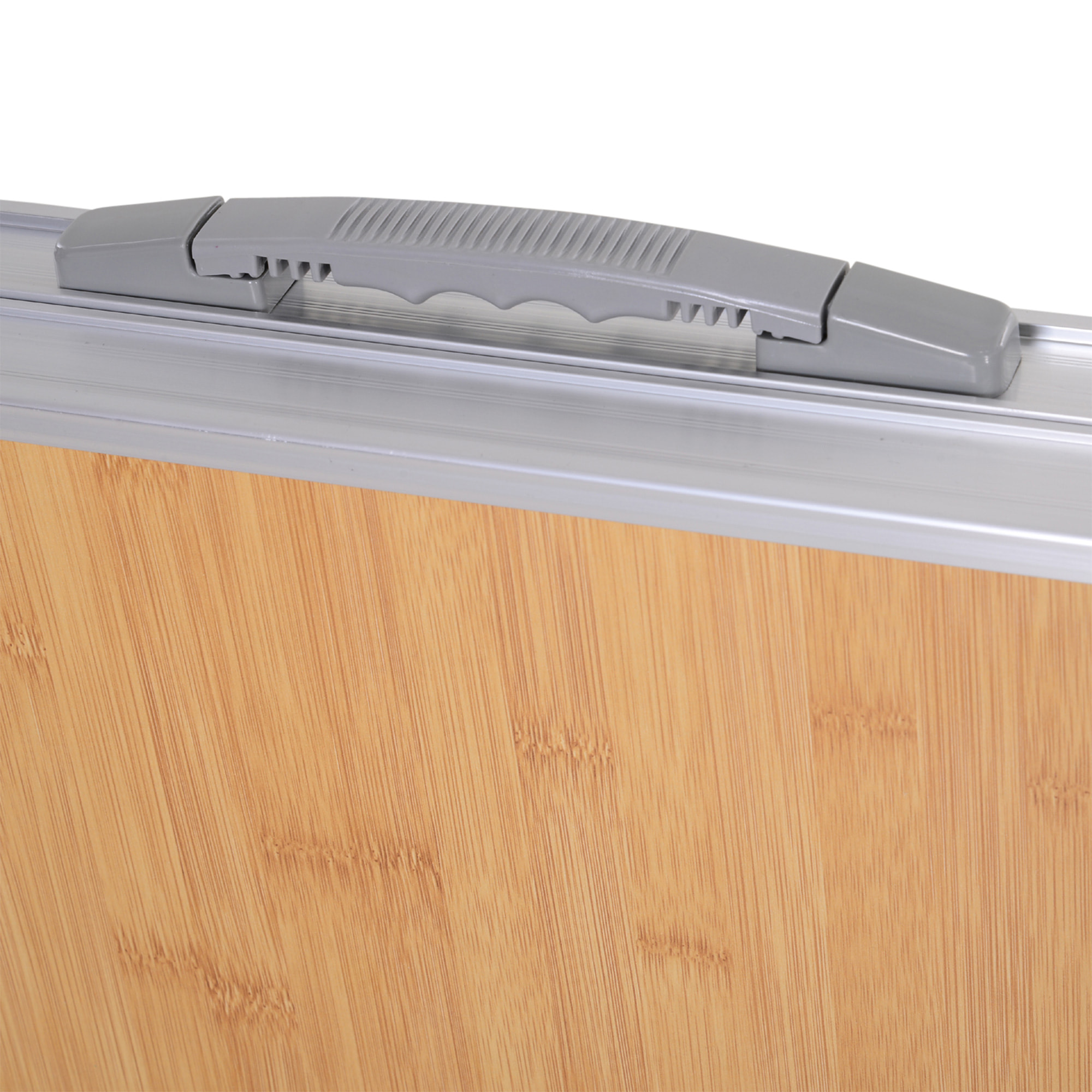 Table pliante table de camping table de jardin avec rallonge hauteur réglable aluminium MDF imitation bambou