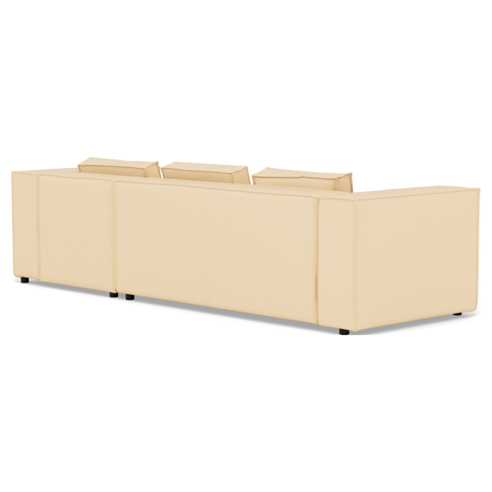 Stella - canapé d'angle droit 4 places en simili - Beige