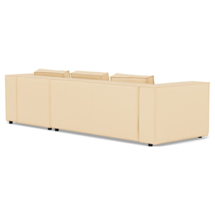 Stella - canapé d'angle droit 4 places en simili - Beige