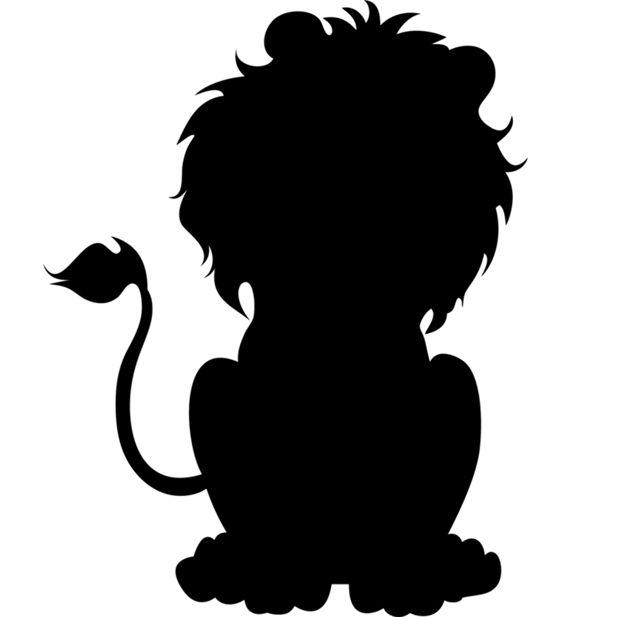 Sticker ardoise tableau noir - stickers muraux adhésif effaçable - SILHOUETTE LION