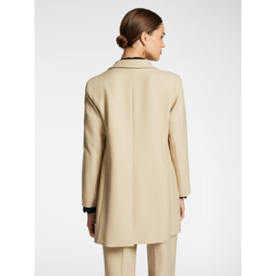 Elena Mirò - Blazer lungo in stuoia stretch - Beige