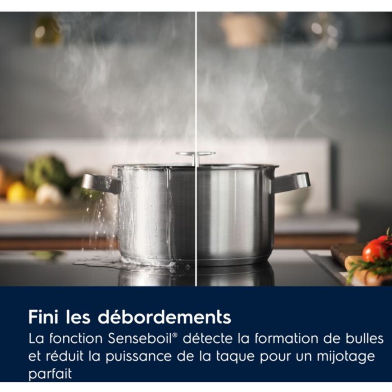 Plaque induction ELECTROLUX EIS62453 - Anti-débordement SenseBoil 4 foyers