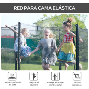 Red de Seguridad Protector para Trampolín PE Ø244x165cm Negro