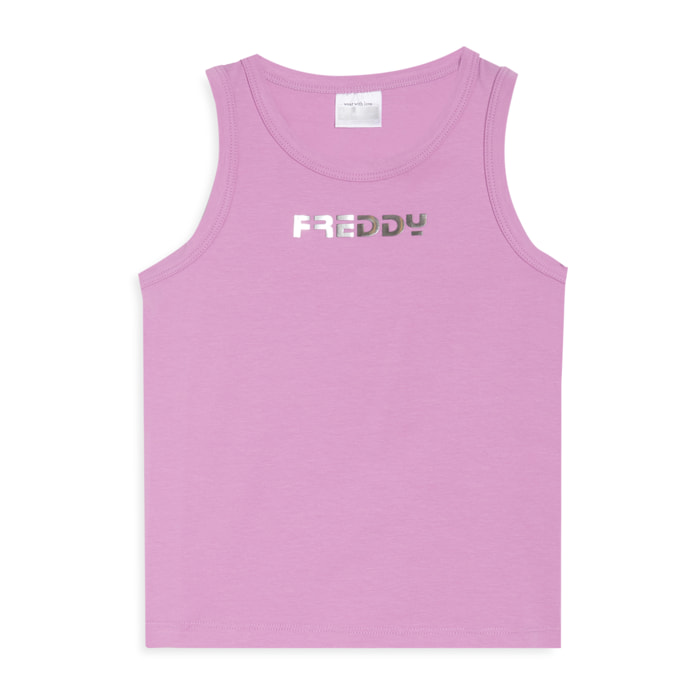 Canotta Bambina Regular Fit con Logo FREDDY Argento