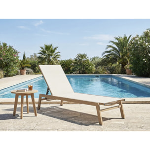 Bain de soleil en aluminium imitation bois  "Elysia" - Ecru