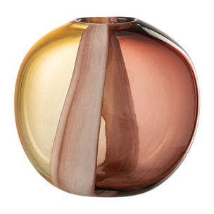 J-Line vase Arun - verre - marron/jaune - small - Ø 11.5 cm