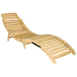 Bain de soleil pliant en acacia KOMODO