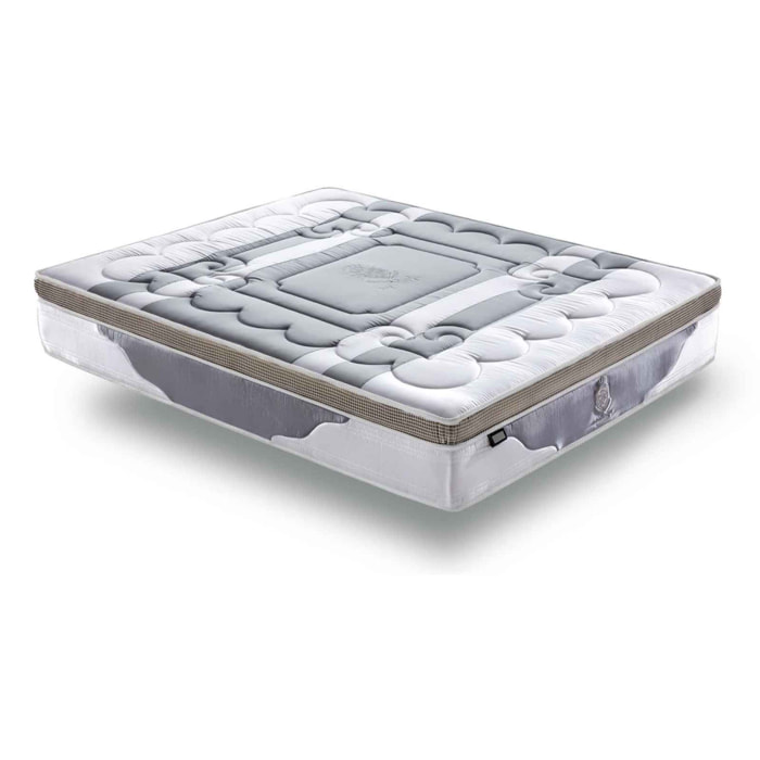 Matelas Royal XXL | 32 cm | Latex, mémoire de forme et ressorts ensachés | Surmatelas intégré | Thermorégulation