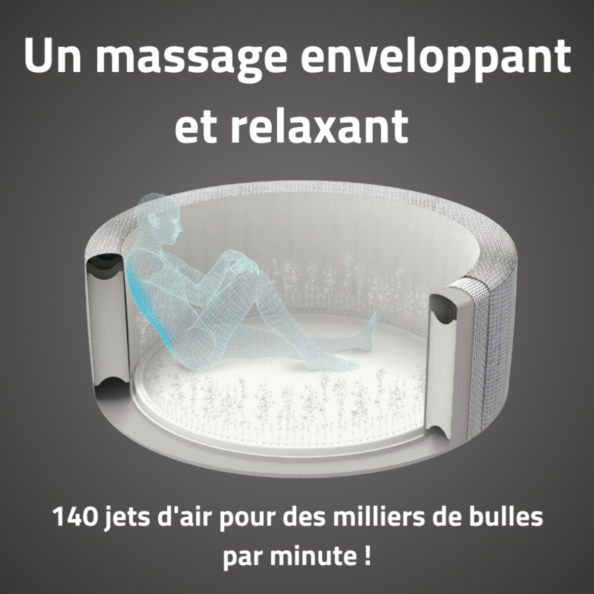 Bestway Spa gonflable rond Lay-Z-Spa Milan AirJet Plus 4-6 personnes