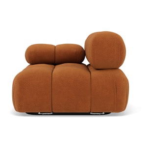 Ruby - module d'assise gauche en velours texturé - Terracotta