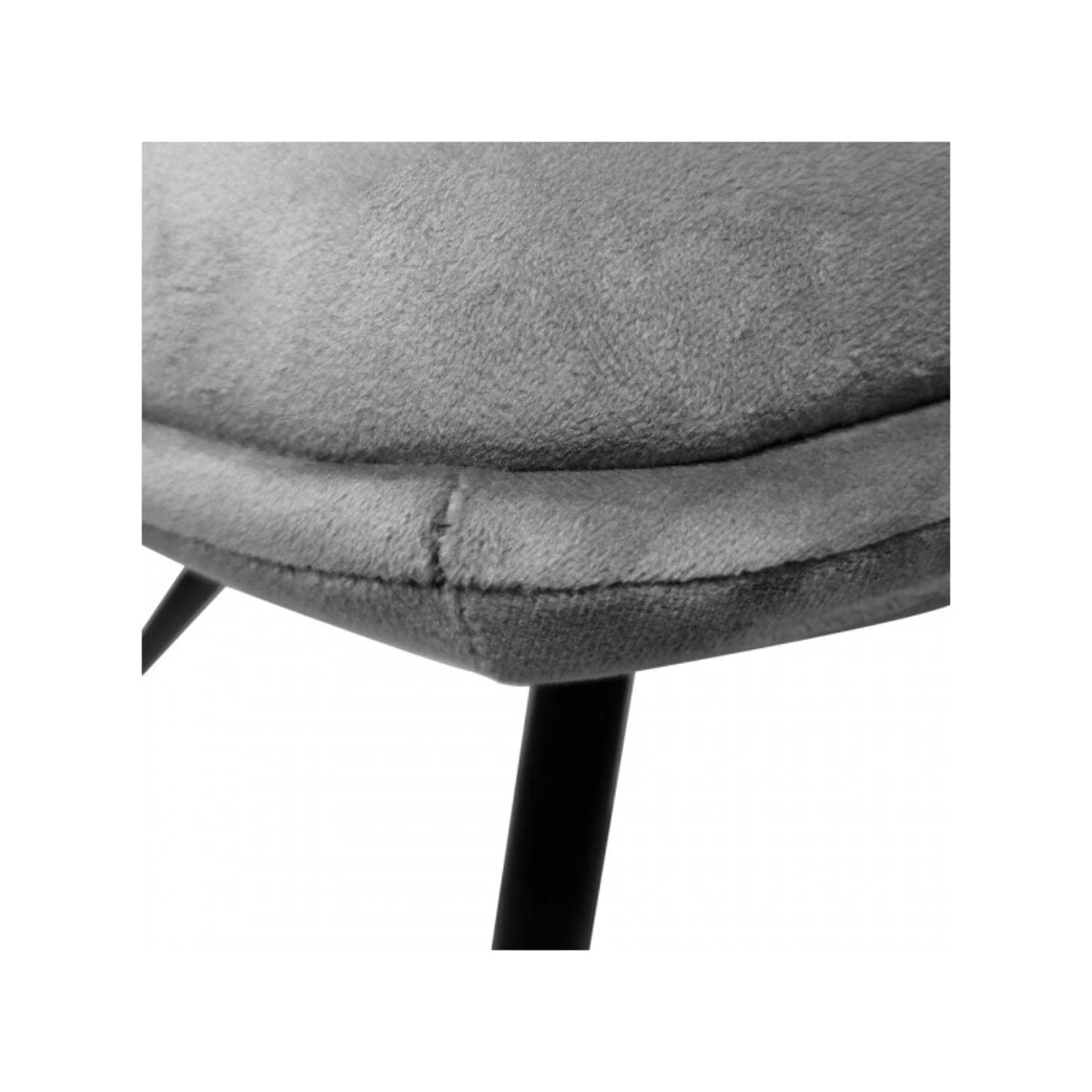 Chaise en velours avec piètement croix en métal noir - COCO