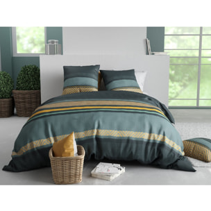 Parure housse de couette imprimée + 2 taies Astral