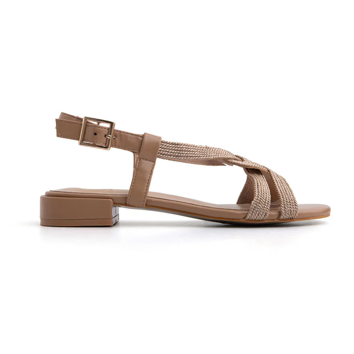 Sandalo con fascette a incrocio glow - KHAKI