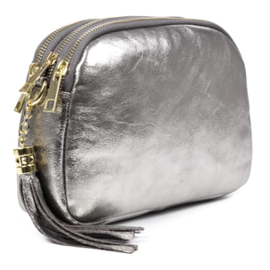 Aliminusa bolso bandolera Mujer. Piel auténtica Gamuza Lacada.