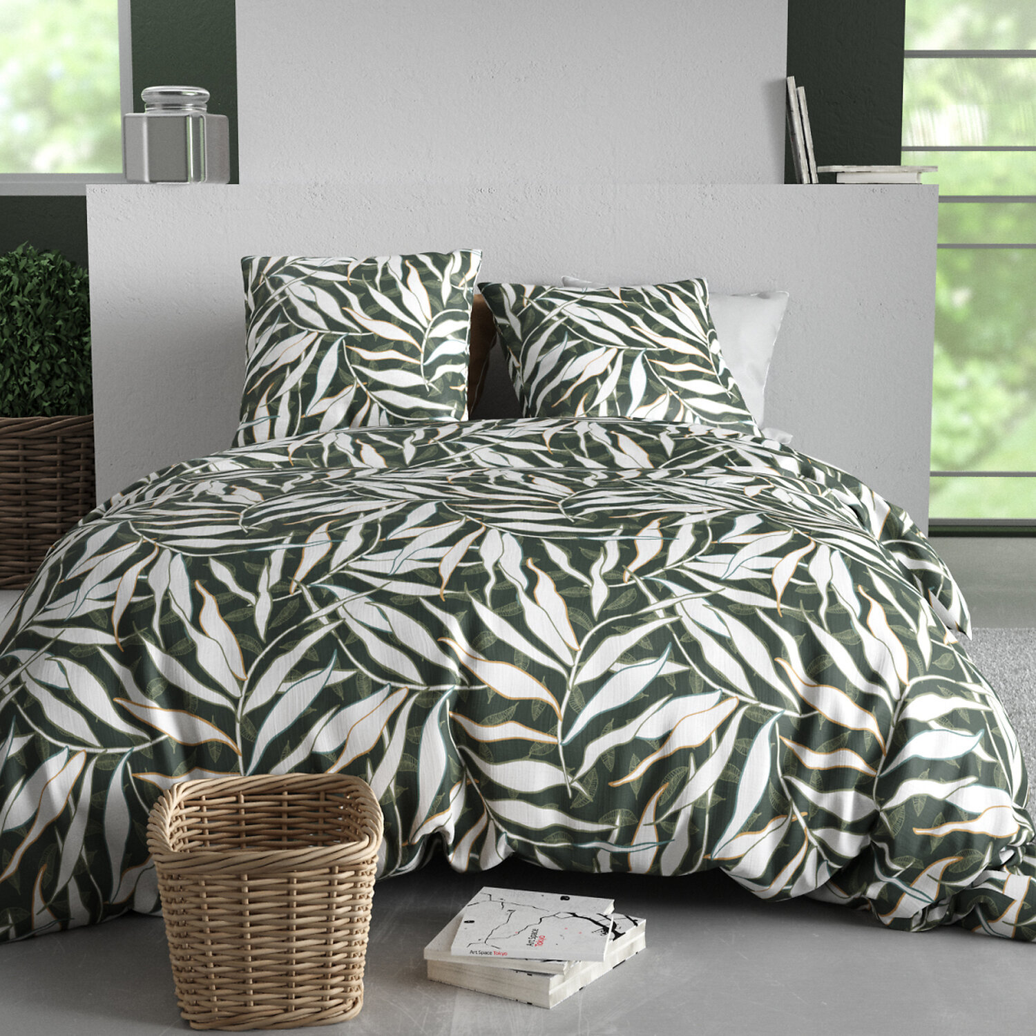 Parure housse de couette imprimé 100% coton - filverde