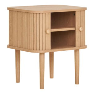 Nikko - Comodino con 2 ante in MDF e pino naturale 45x40x50 cm