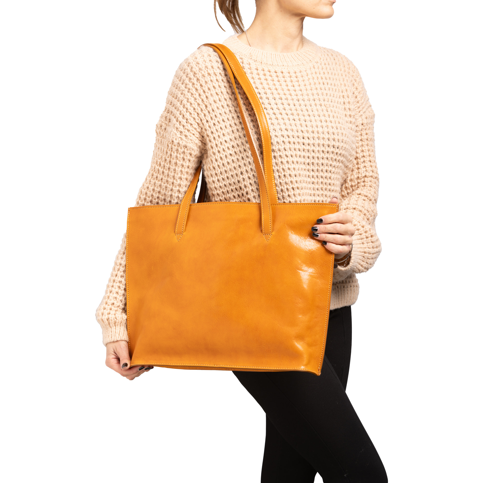 Borsa a spalla  da donna In Vera pelle Made in Italy 31x43x10 cm