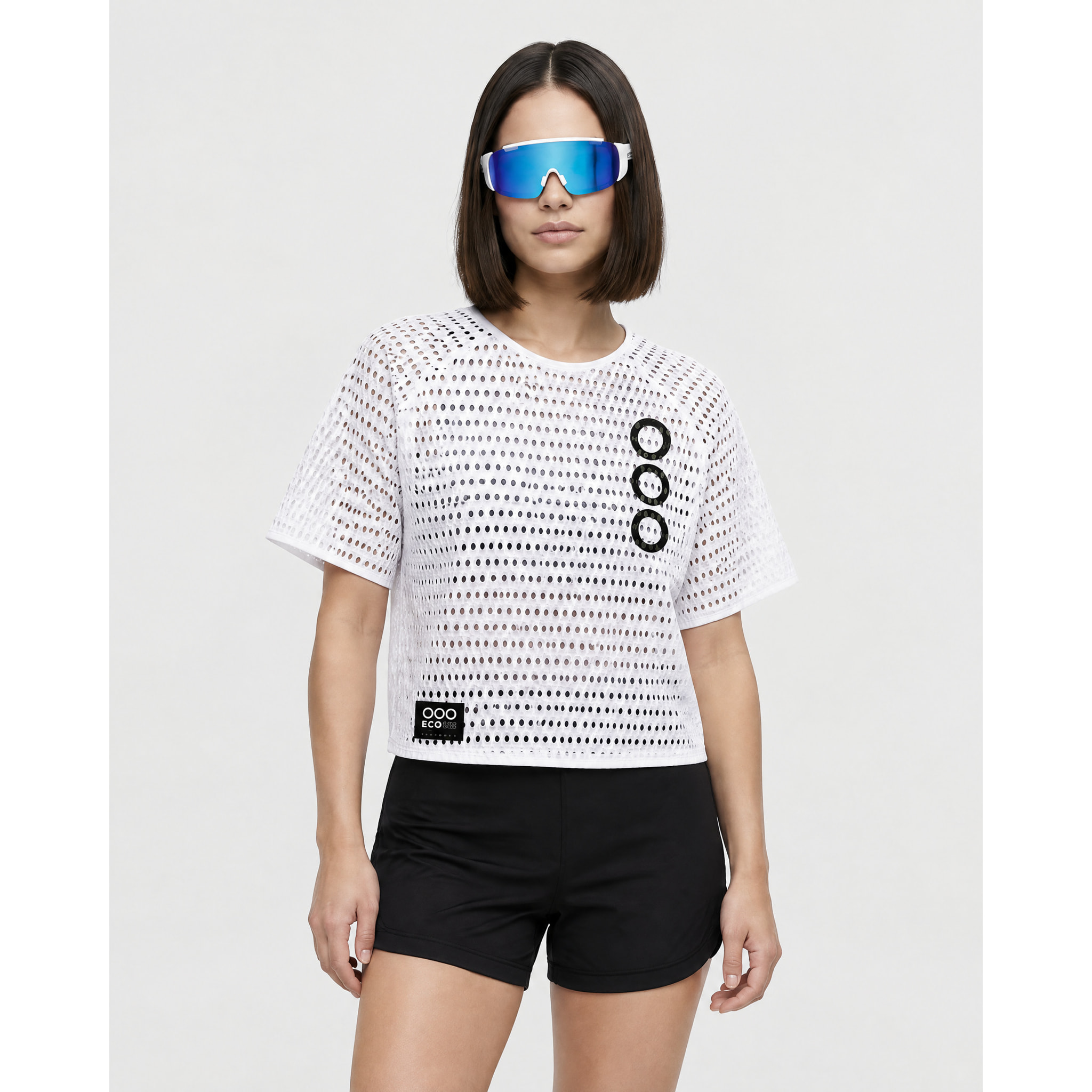 Camiseta técnica de rejilla para mujer ECOON ECOIce - Blanco