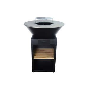 Brasero barbecue Ø81.5cm avec grille de cuisson. espace de stockage pour le bois + Housse en polyester