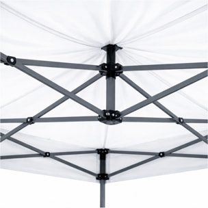 Gazebo Professionale 3x3 M Richiudibile Automatico In Acciaio Con Telo Oxford 1200D PVC Impermeabile e Anti UV A Fisarmonica con Sacche Bianco