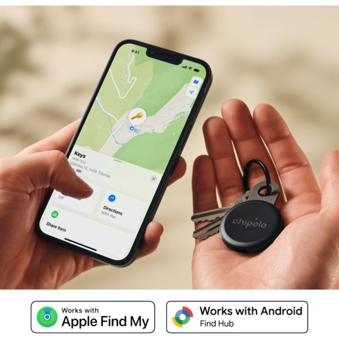 Tracker GPS CHIPOLO Loop x4 rechargeable USBC noir