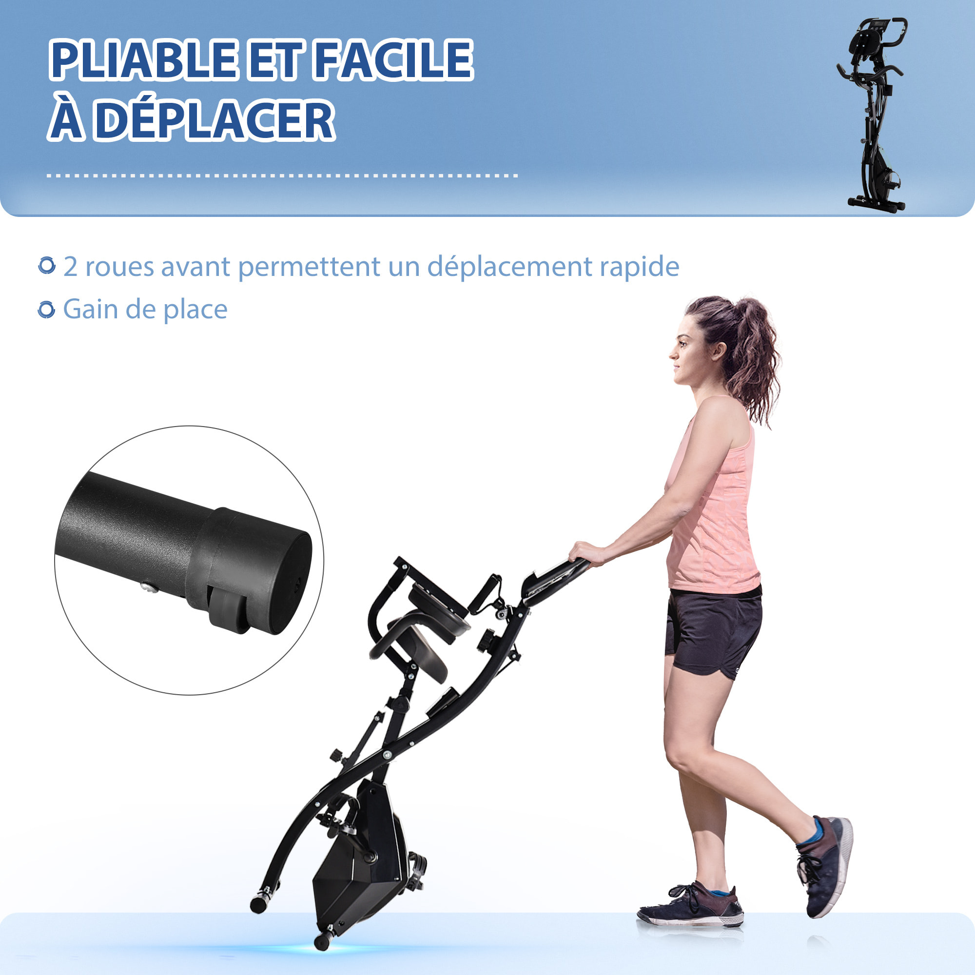 Vélo d'appartement cardio fitness pliable