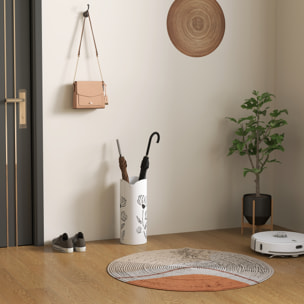 ParagÃƒÂ¼ero de Acero Soporte de Paraguas con 4 Ganchos y Bandeja de Goteo Extraíble ParagÃƒÂ¼ero Blanco para Entrada Oficina 17x17x41 cm