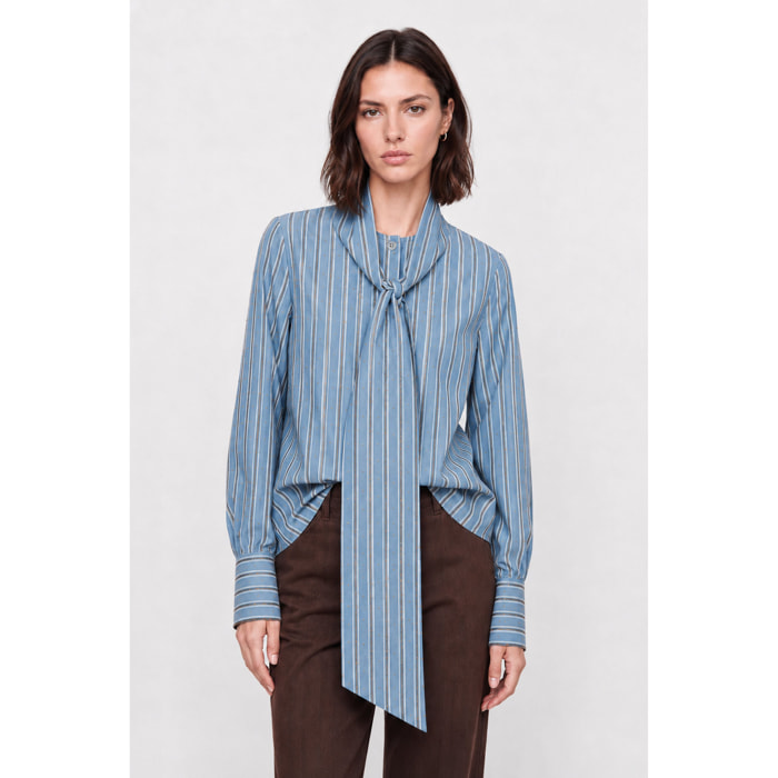 Kocca - Camicia da donna a righe con fiocco al collo Donna