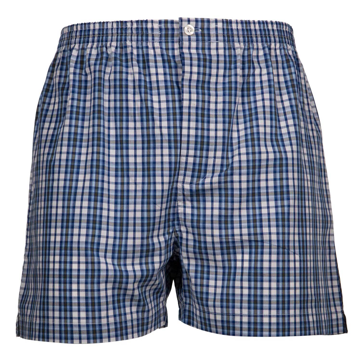 PANTALONE GRINO cotone quadretto bianco, blu, blu scuro