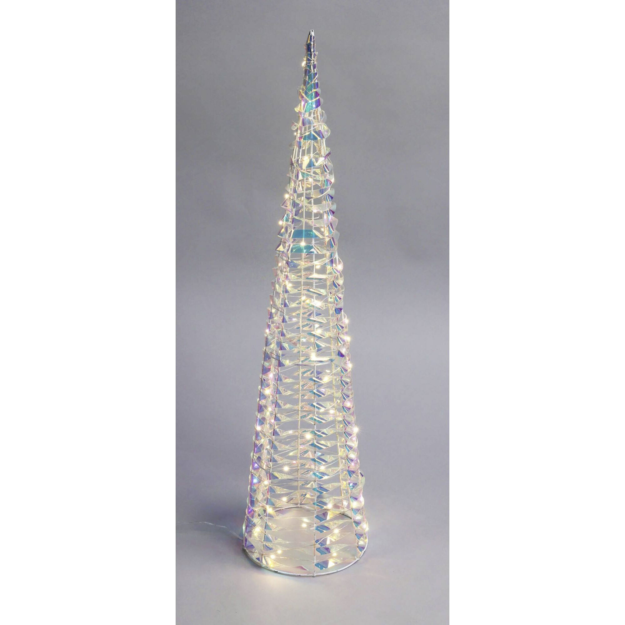 árbol decorativo navideño con 80 micro led de diseño retorcido h.80cm