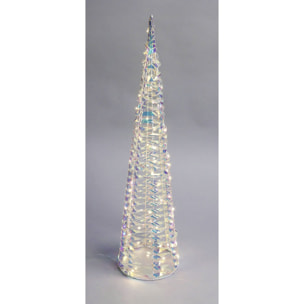 árbol decorativo navideño con 80 micro led de diseño retorcido h.80cm