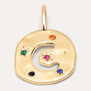 Charm Organic Color Letter Placcato Oro