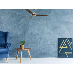 Ventilateur de plafond Réversible  Thermostat Dimmable Wifi Moteur à courant continu Toits en pente Télécommande Lumière à trois tons Hypersilence Mémoire