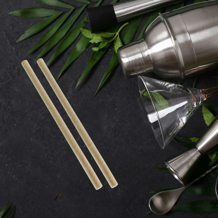 Boite de 50 pailles en papier rigide brun 15 cm Fackelmann Nature