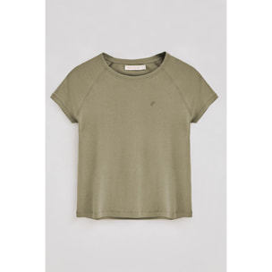 Camiseta verde Hesperia con monograma bordado