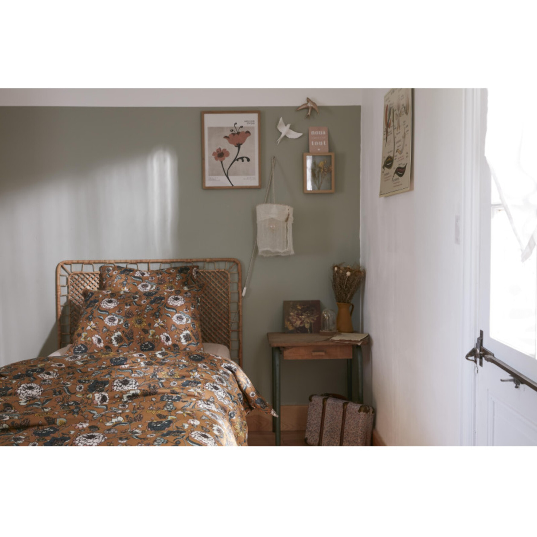 Housse de couette "Camélia" toutes dimensions "Gaze de Coton" - Housse de couette