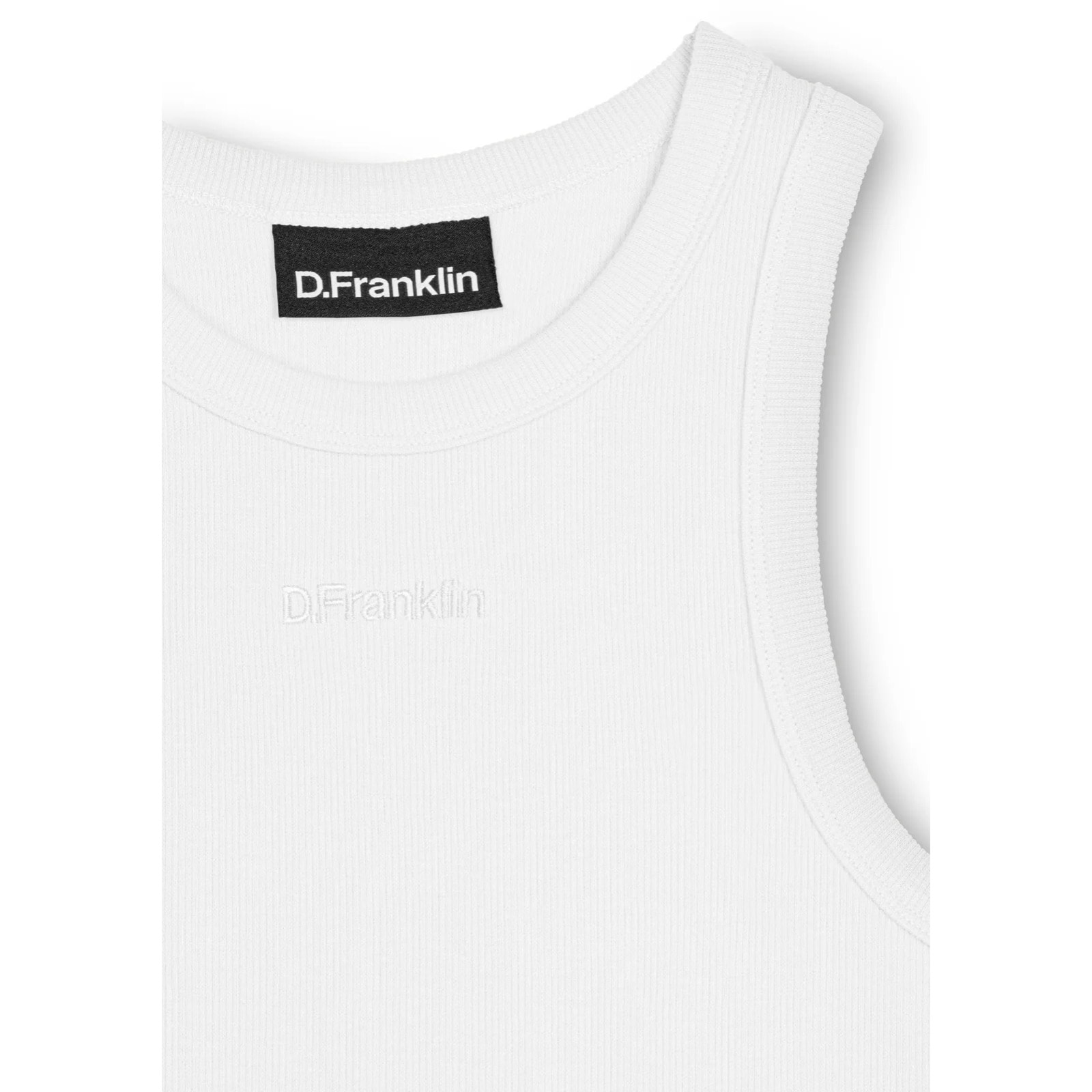 Camiseta Mujer sin Mangas Rib Tank Top Blanco