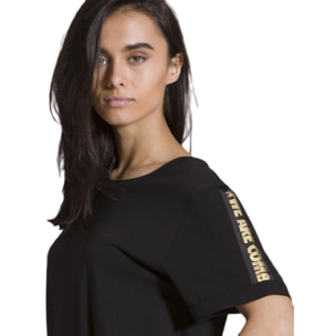 T-Shirt maniche corte oversized da donna Gold